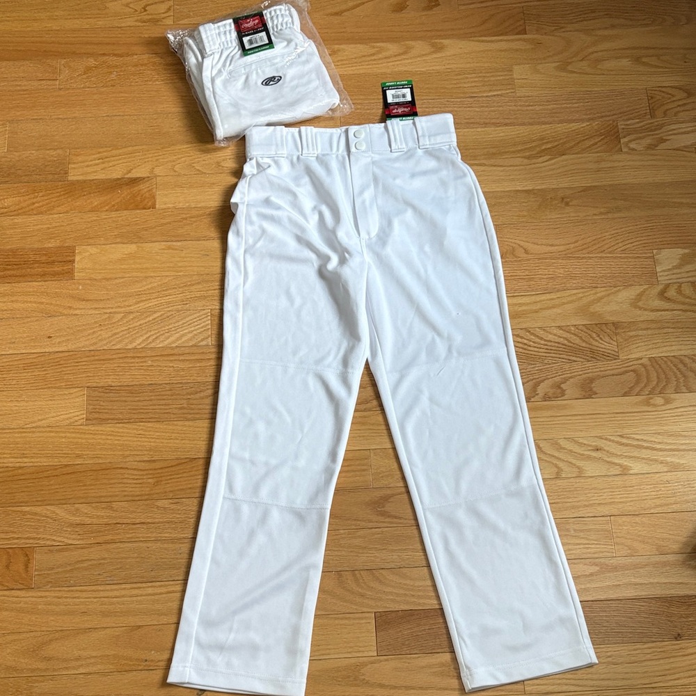 NWT Rawlings Youth Large White Baseball Pants
